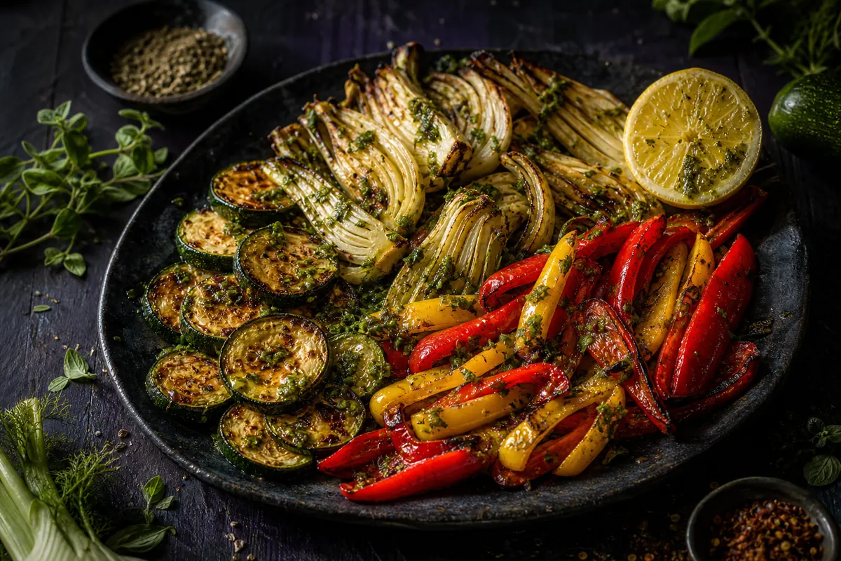 Gemüse aus der Heißluftfritteuse nach italienischer Art mit Salmoriglio